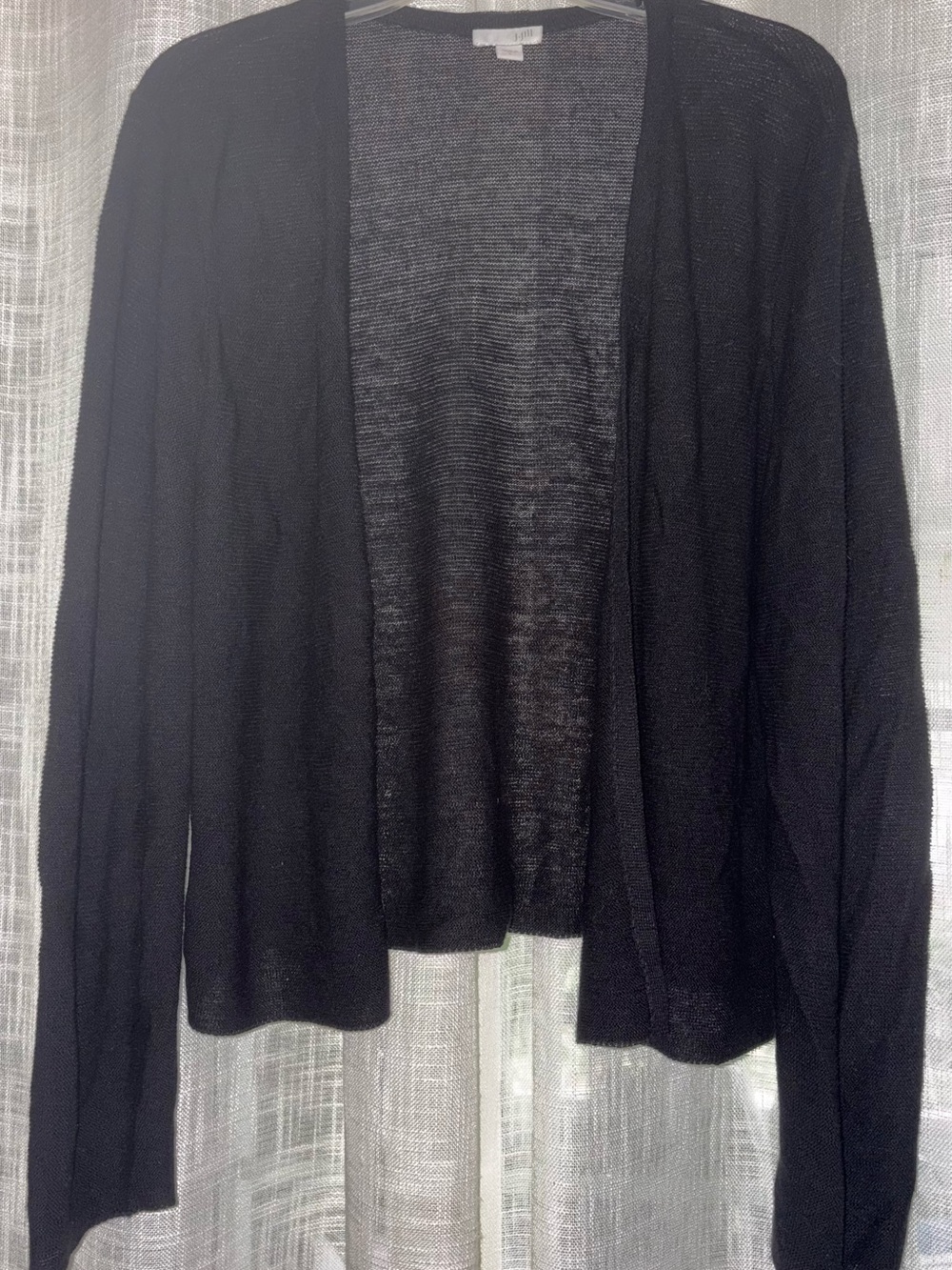 J. Jill Black Knit Open Cardigan